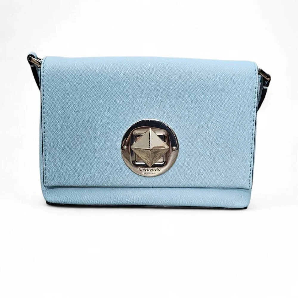 Kate Spade Newbury Lane Sally Flap Saffiano Leather Blue Crossbody Bag